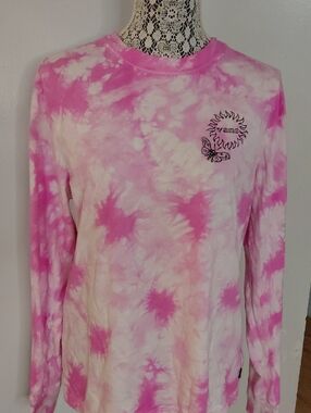 Vans Pink and White Tie-Dye Long Sleeve Shirt